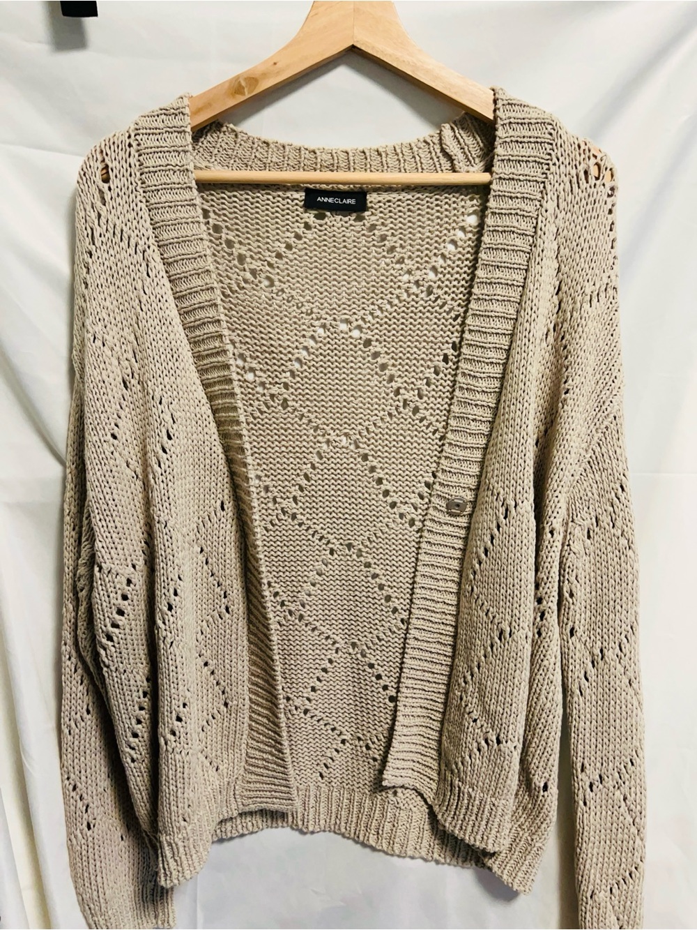 Anneclaire 100% Cotton  Knit Cardigan Made in Italy Size 42
